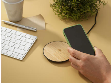 Bamboo 15W Wireless Fast Charger Schnelladegerät