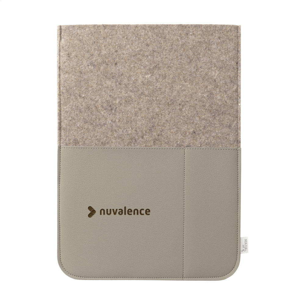 Recycled Felt & Apple Leather Laptop Sleeve 16"