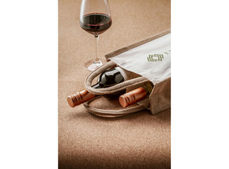 Jute Canvas Double Wine Bag Weintasche