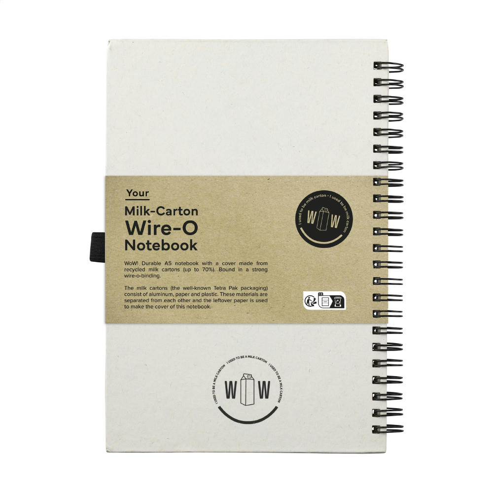 Milk-Carton Wire-O Notebook A5 Notizbuch