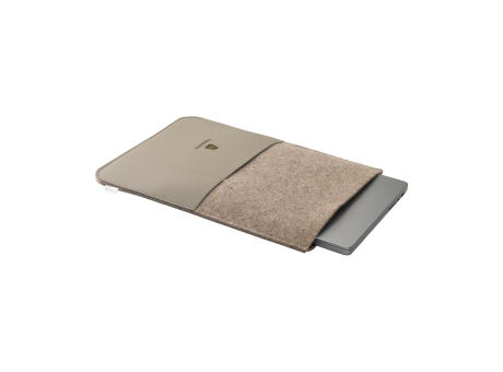 Recycled Felt & Apple Leather Laptop Sleeve 16"