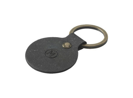 Recycled Leather Keyring Round Schlüsselanhänger