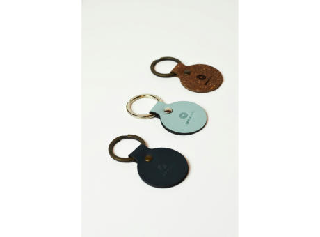 Recycled Leather Keyring Round Schlüsselanhänger