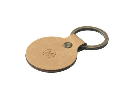 Recycled Leather Keyring Round Schlüsselanhänger