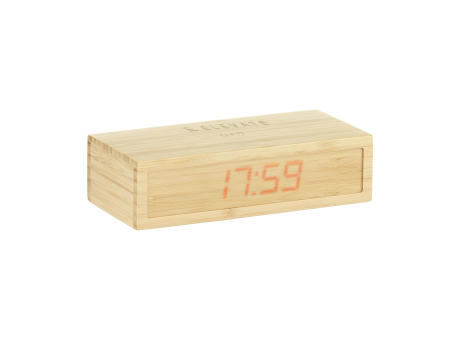 Bamboo Alarm Clock with Wireless Charger Ladegerät