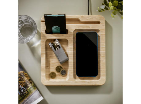 Walter Bamboo Single Dock 15W Organizer und Ladegerät