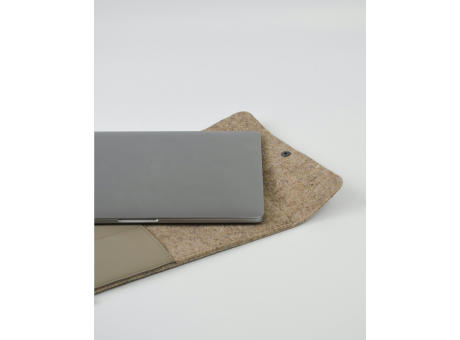 Recycled Felt & Apple Leather Laptop Sleeve 14"