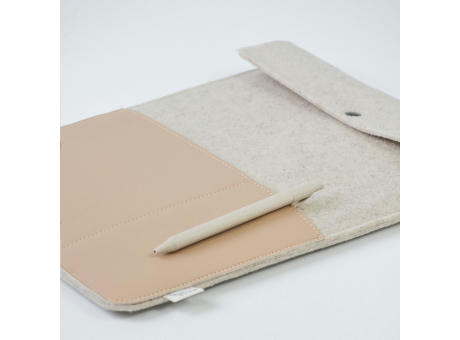 Recycled Felt & Apple Leather Laptop Sleeve 14"