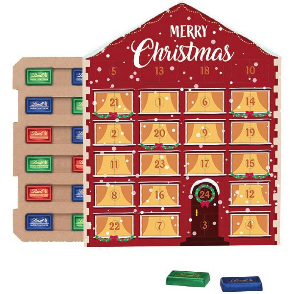 Täfelchen Adventskalender Haus ECO, verschiedene Füllvarianten