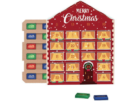 Täfelchen Adventskalender Haus ECO, verschiedene Füllvarianten