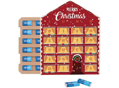 Täfelchen Adventskalender Haus ECO, verschiedene Füllvarianten