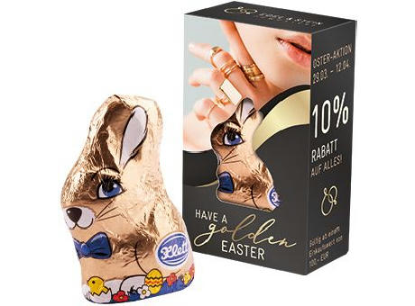 Osterhase Mini in Werbebox, zwei Sorten