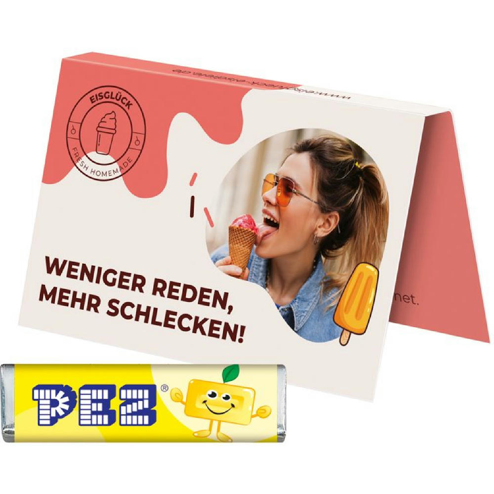 Werbekarte Visitenkartenformat PEZ