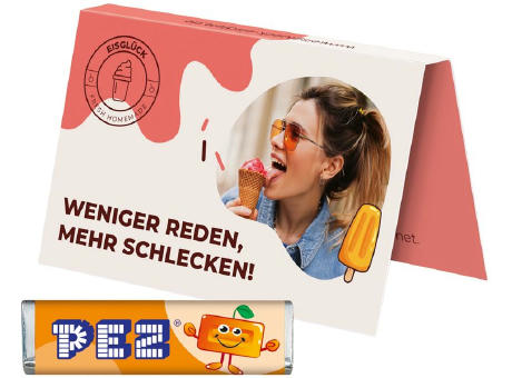 Werbekarte Visitenkartenformat PEZ