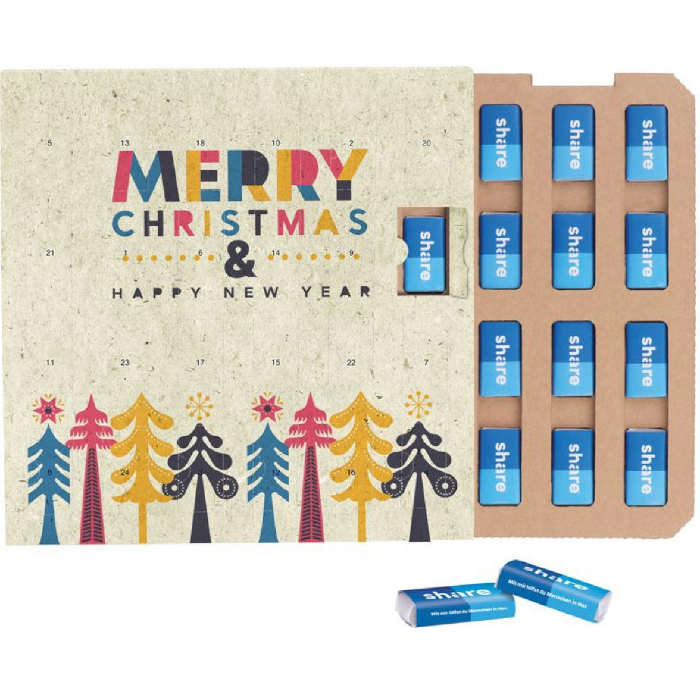 Täfelchen Adventskalender ECO Graspapier