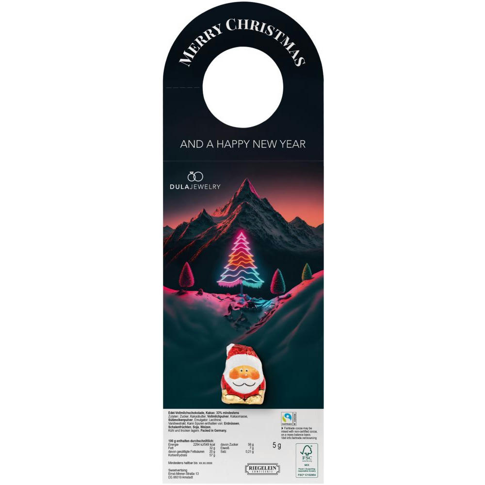 Werbeanhänger mit Mini Weihnachtsmann