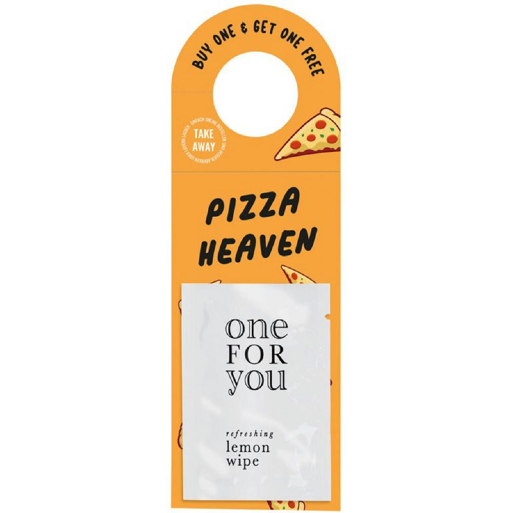 Werbeanhänger Erfrischungstuch