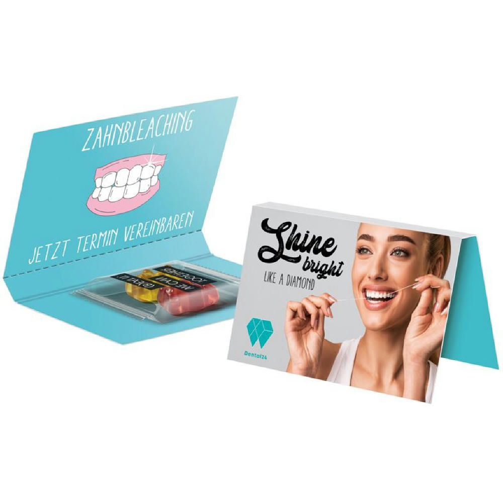 Werbekarte Visitenkartenformat Trolli Team Bärchen