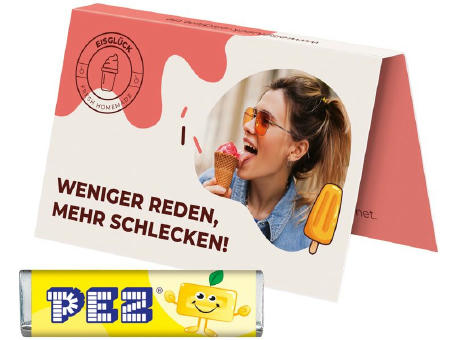 Werbekarte Visitenkartenformat PEZ