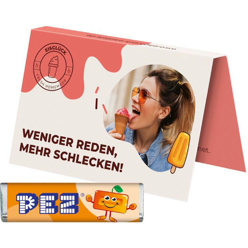 Werbekarte Visitenkartenformat PEZ