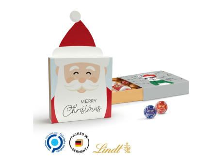 Lindt Präsent im Werbeschuber "Weihnachtsmütze", Kleine Kostbarkeiten Santa