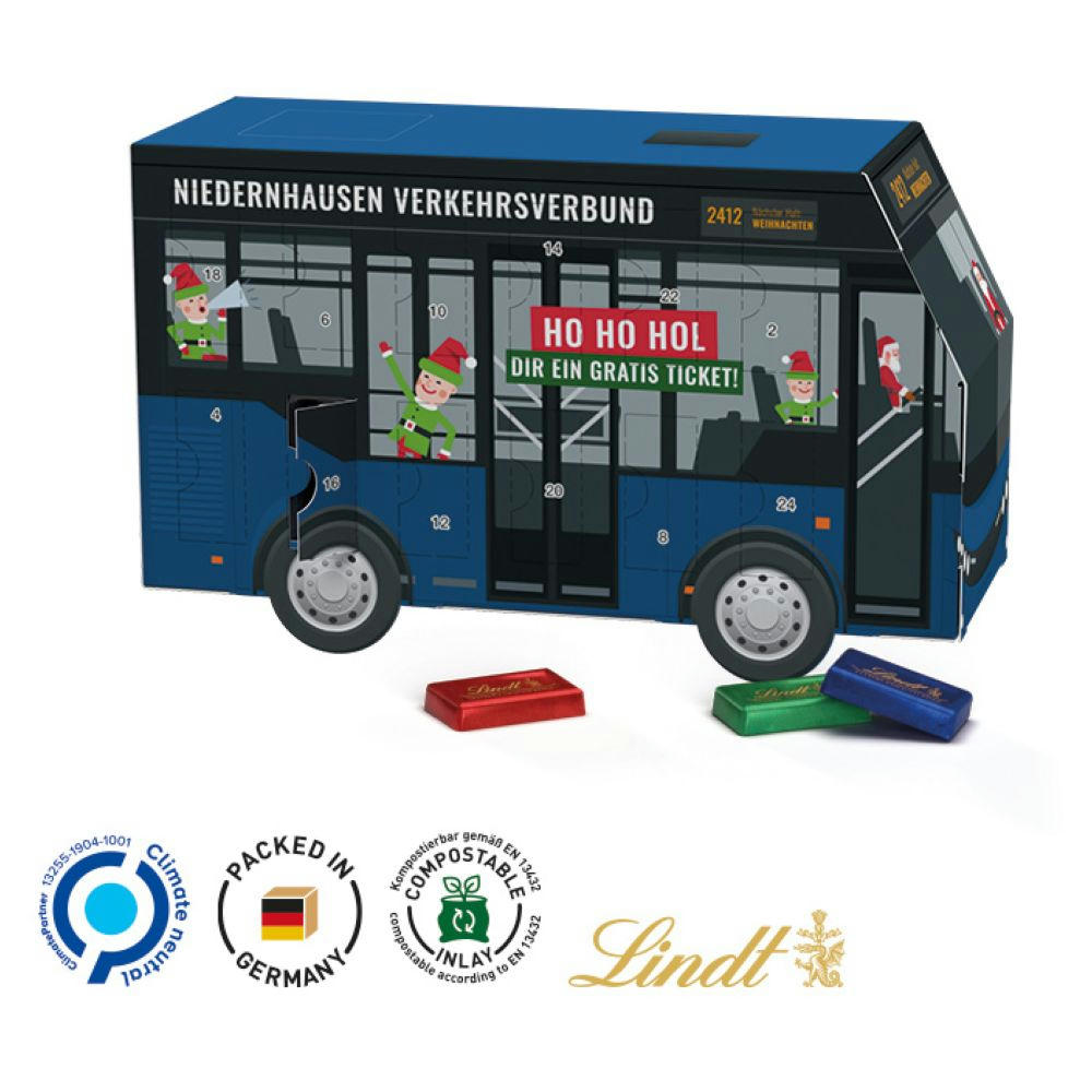 Adventskalender Bus, verschiedene Füllvarianten