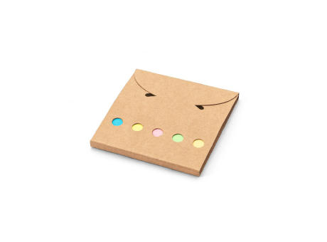AINSLEY. Set de oficina 2 en 1, fabricado con papel 100% reciclado, con 6 blocs de notas adhesivas