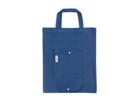 SIENA. Bolsa plegable de algodón (50%), algodón reciclado (30%) y poliéster (20% rPET) (140 g/m²)