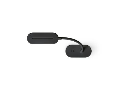 NESBIT II. Lámpara de escritorio portátil con clip y 30h de autonomía, fabricados al 65% rABS
