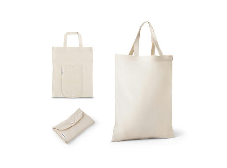 BEIRUT. Bolsa plegable de algodón (50%), algodón reciclado (30%) y poliéster (20% rPET) (140 g/m²)