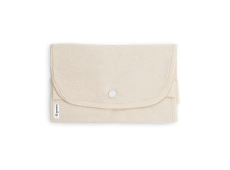 BEIRUT. Bolsa plegable de algodón (50%), algodón reciclado (30%) y poliéster (20% rPET) (140 g/m²)