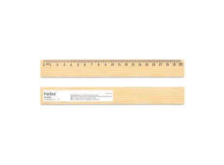 WESLEY 20. Regla de madera de pino con escala de 20 cm