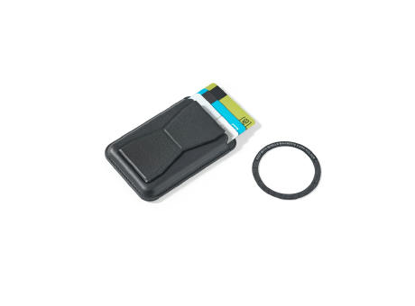 CONNOR. Tarjetero magnético de PU que se acopla fácilmente a la parte trasera del móvil, con bloqueo RFID
