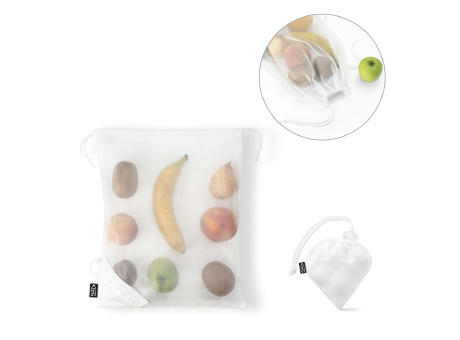 BOLZANO. Bolsa plegable fabricada en malla y poliéster reciclado 190T (100% rPET)
