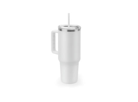JOYNER XL. Vaso de viaje grande de acero inoxidable (91 % reciclado) con aislamiento al vacío de doble pared y acabado mate de 1300 ml