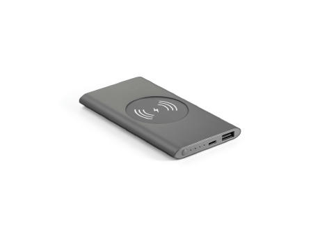 CASSINI. Power bank 4'000 mAh con cargador inalámbrico de 5W, fabricado en aluminio reciclado (100% rAL)
