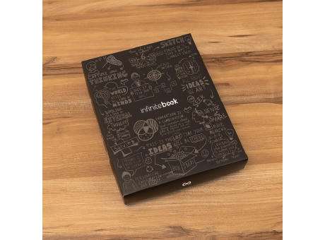 STARTER KIT INFINITEBOOK A5 PLANNER TEXTURE. Kit compuesto por «Infinitebook» con tapa dura, 1 kit de limpieza, 1 rotulador y 1 soporte para bolígrafo