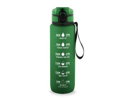 ERIKSSON. Botella fabricada en PET reciclado (100 % rPET), con frases motivadoras y marcas horarias para animarle a beber agua