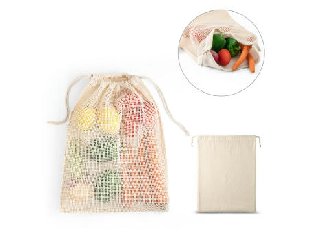 NAPOLI. Bolsa de algodón 100% (120 g/m²) con malla de algodón 100% en la parte delantera (100 g/m²)