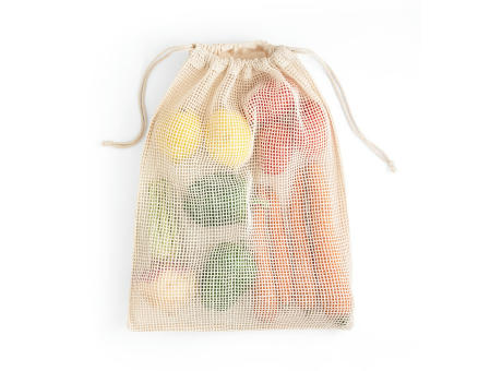 NAPOLI. Bolsa de algodón 100% (120 g/m²) con malla de algodón 100% en la parte delantera (100 g/m²)