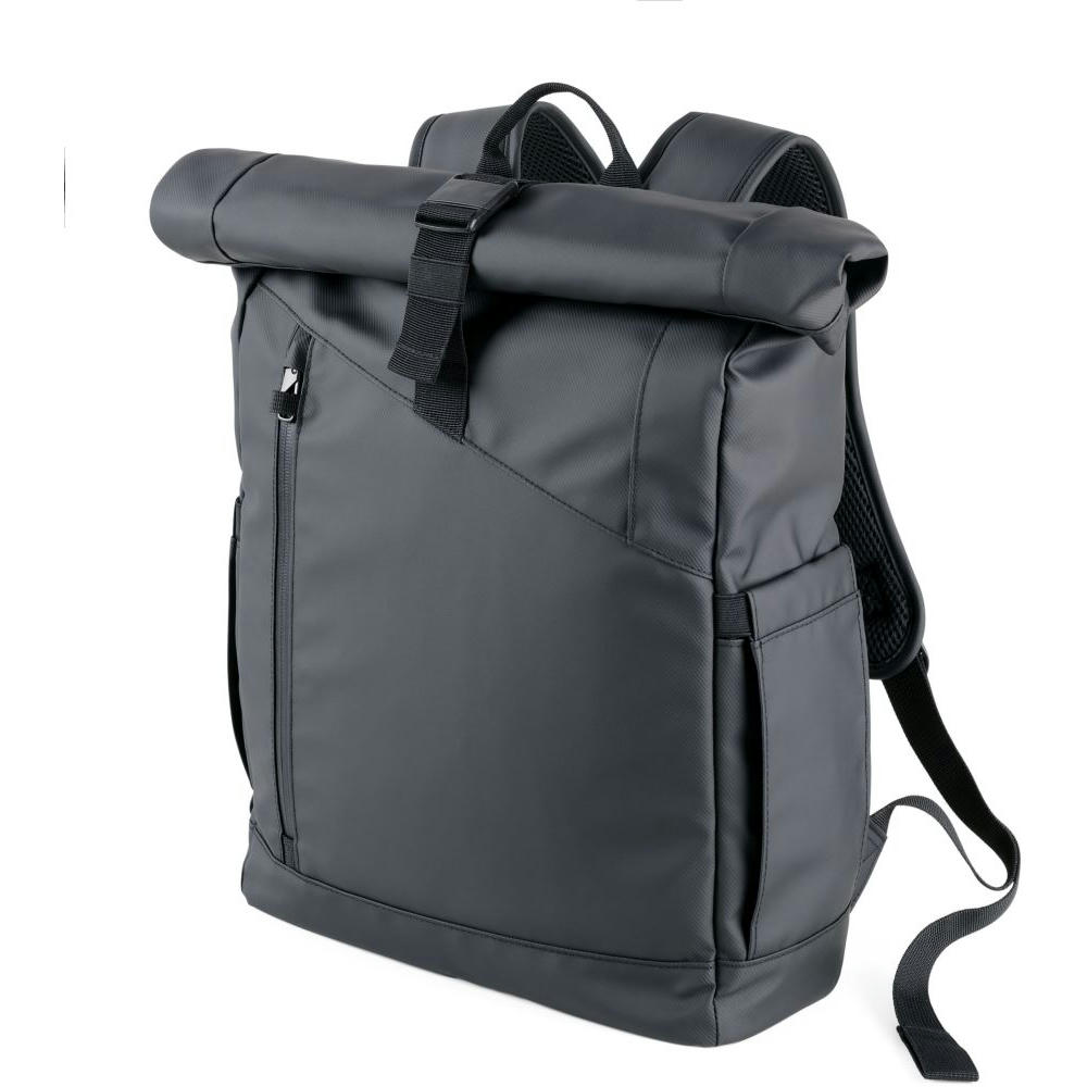 TROIKA Roll Top Rucksack TROIKA BLACK ROLL TOP
