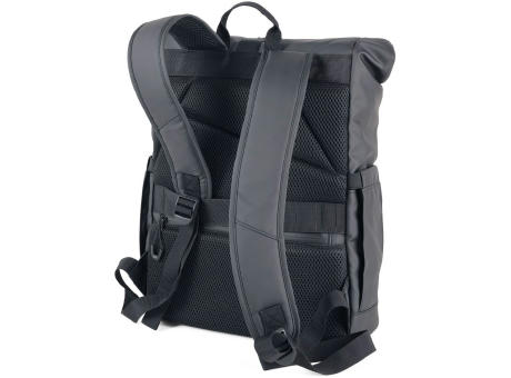 TROIKA Roll Top Rucksack TROIKA BLACK ROLL TOP