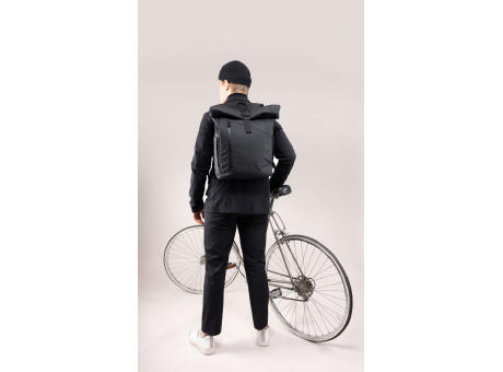 TROIKA Roll Top Rucksack TROIKA BLACK ROLL TOP