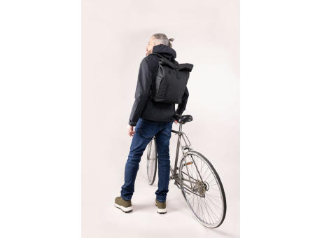 TROIKA Roll Top Rucksack TROIKA BLACK ROLL TOP