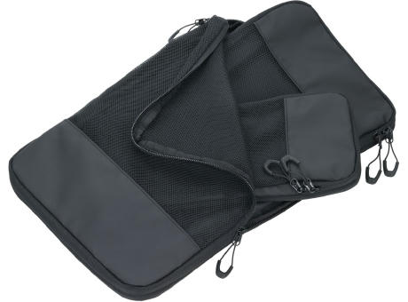 TROIKA Reise-Kompressionstaschen Set TROIKA BLACK PACKING CUBES