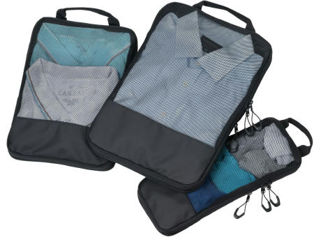 TROIKA Reise-Kompressionstaschen Set TROIKA BLACK PACKING CUBES