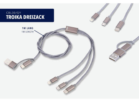 TROIKA Ladekabel TROIKA DREIZACK