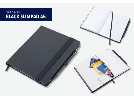 TROIKA Notizblock BLACK SLIMPAD A5