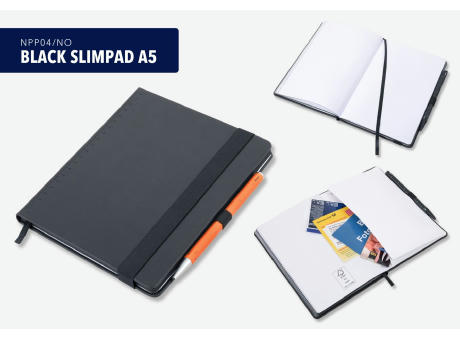 TROIKA Notizblock BLACK SLIMPAD A5