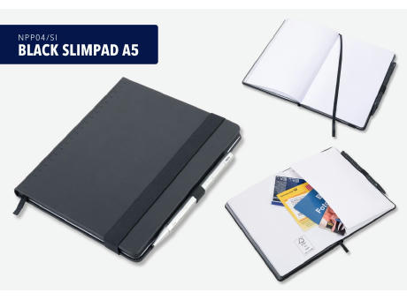 TROIKA Notizblock BLACK SLIMPAD A5